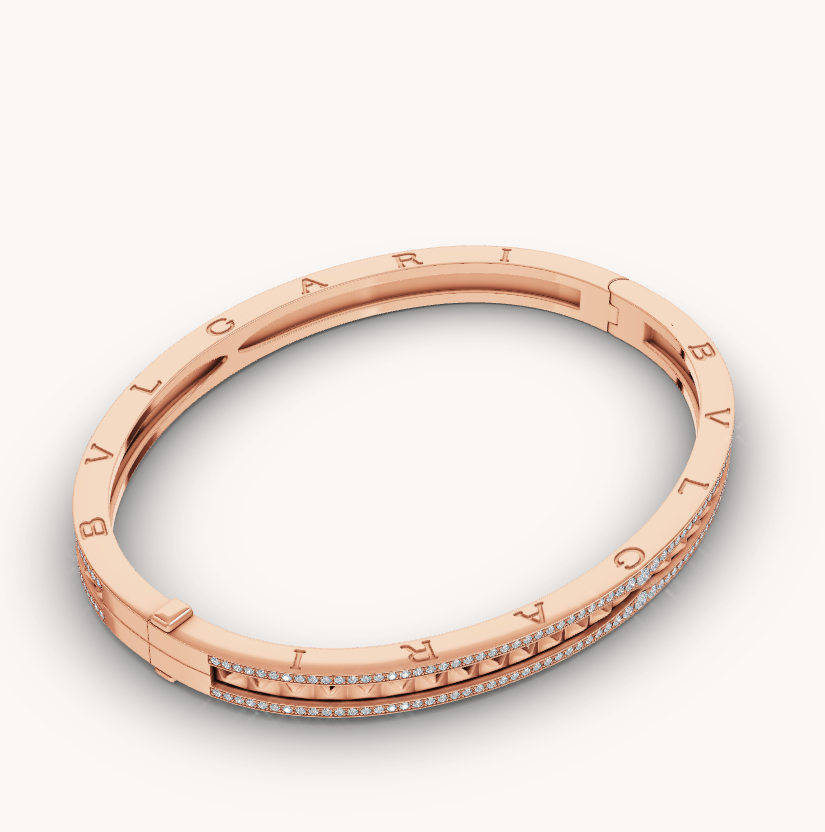 [Moco]ZERO 1 SPIRAL-ARMBAND AUS ROTGOLD MIT DIAMANTEN