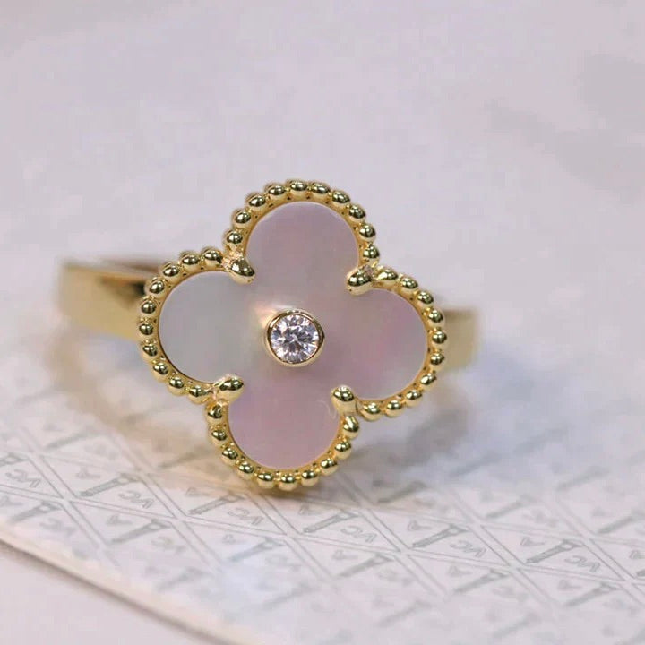 [Moco]CLOVER ROSA MOP RING GOLD DIAMANT