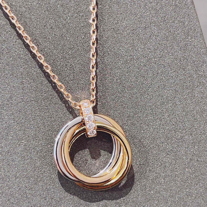 [Moco]TRINITY NECKLACE GOLD  DIAMONDS