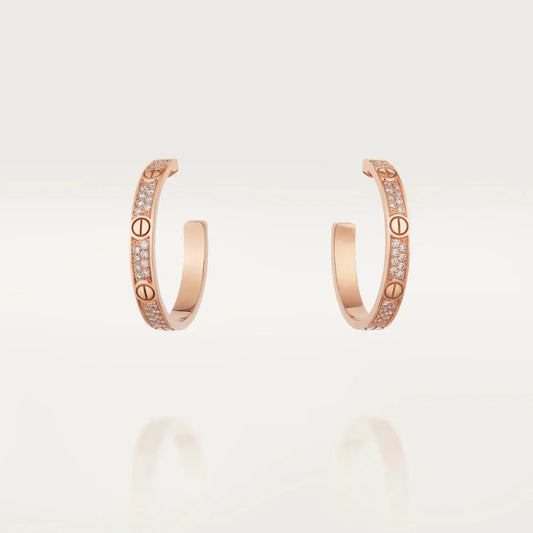 [Moco] Creolen „LOVE“ aus Roségold mit Diamanten