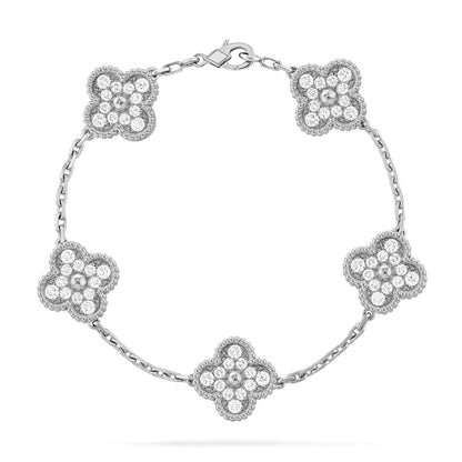 [Moco]CLOVER 5 MOTIVE DIAMANTARMBAND SILBER