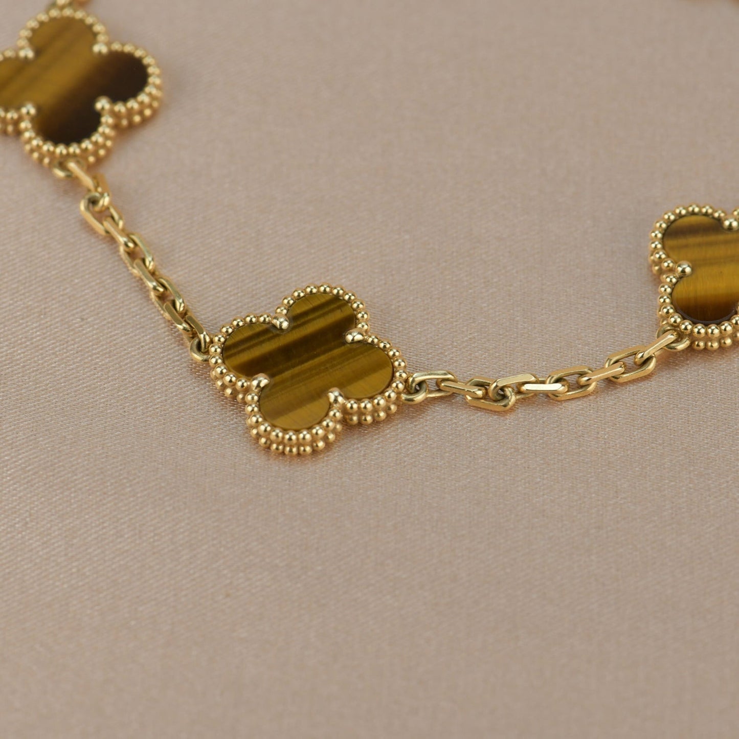 [Moco]CLOVER  5 MOTIFS TIGER EYE BRACELET