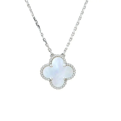 [Moco]CLOVER  15MM WHITE MOTHER-OF-PEARL SILVER