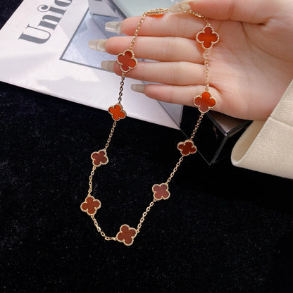 [ROYAL]CLOVERS THE  10-MOTIFS CARNELIAN NECKLACE