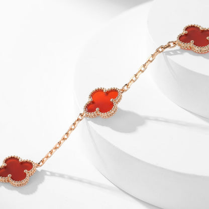 [ROYAL]CLOVERS THE  10-MOTIFS CARNELIAN NECKLACE