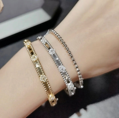 [Moco]CLOVER ARMBAND 4MM DIAMANTEN