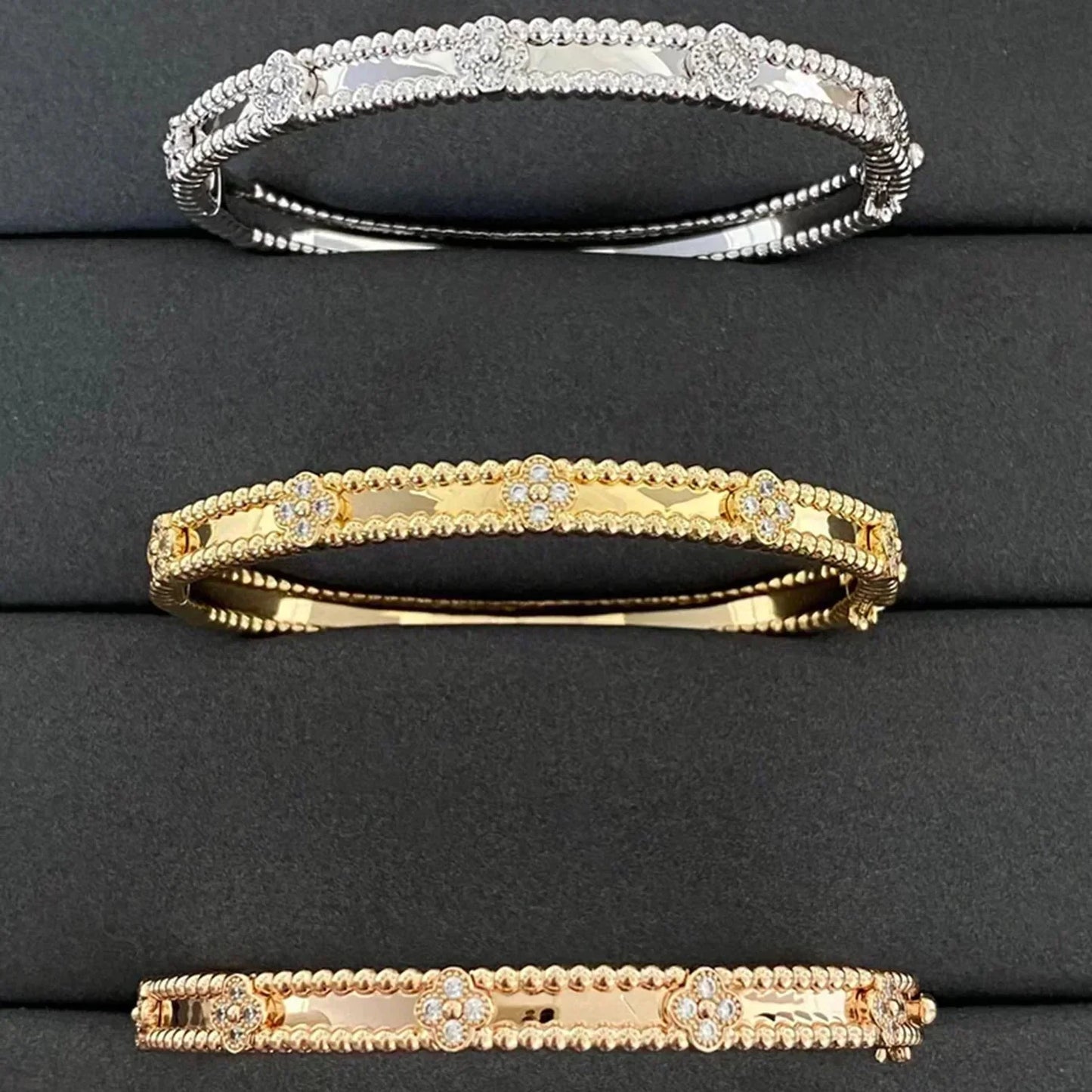 [Moco]CLOVER ARMBAND 4MM DIAMANTEN