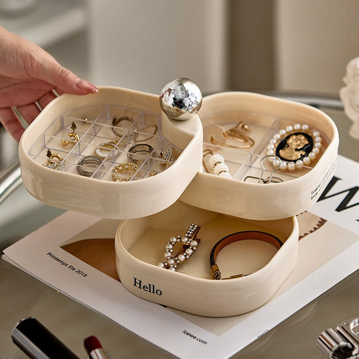 MULTI-LAYER ROTATABLE JEWELRY STORAGE BOX