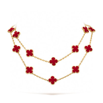 [Moco]CLOVER 20 MOTIFS CARNELIAN NECKLACE