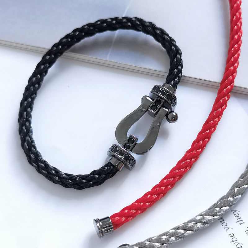 [Moco]FORCE LARGE SERIES HORSESHOE BLACK SAMURAI BRACELET