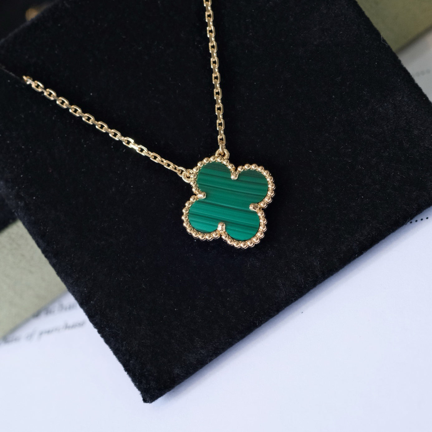 [Moco]CLOVER 15MM MALACHIT EINZELNE BLUMENKETTE