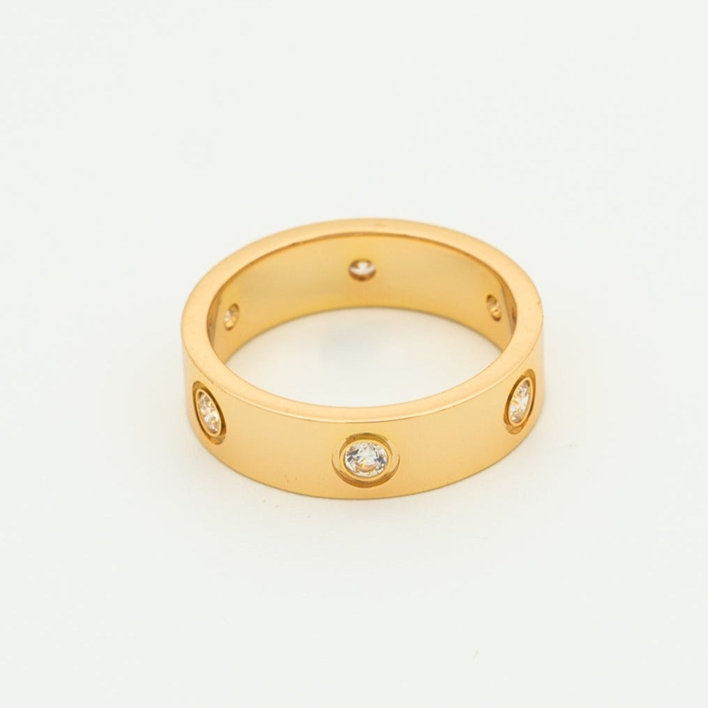 [Moco]LOVE RING 5.5MM 6 DIAMONDS PINK GOLD