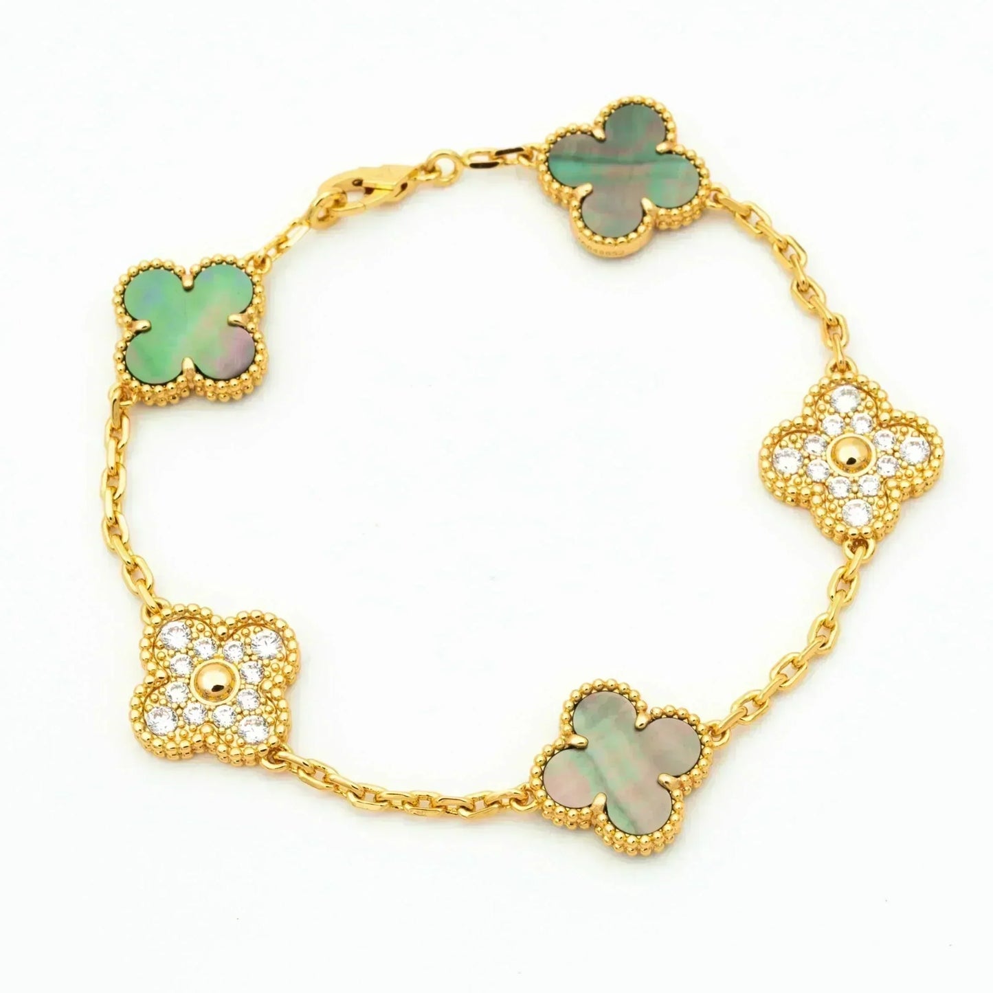 [Moco]CLOVER 5 MOTIV GRAUES MOP DIAMANTARMBAND