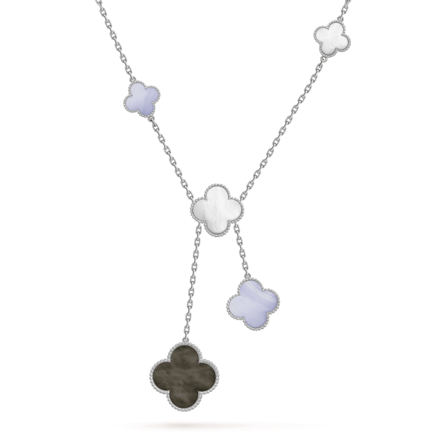 [Moco]CLOVER MOP CHALCEDON HALSKETTE SILBER 6 MOTIV