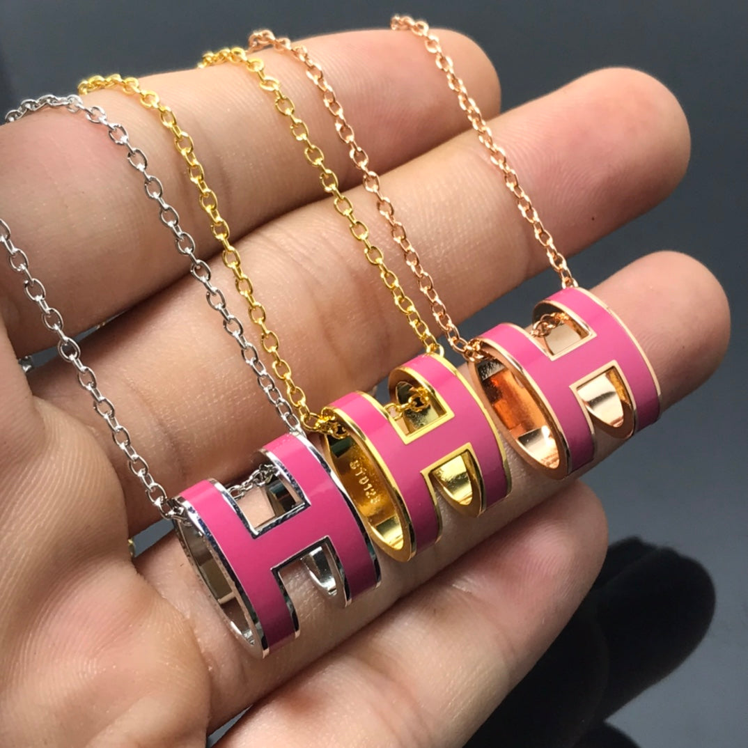 [Moco]H NECKLACE PINK