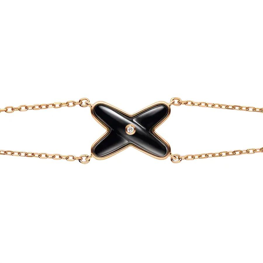 [Moco]JEUX ARMBAND ONYX ROSGOLD 1 DIAMANT