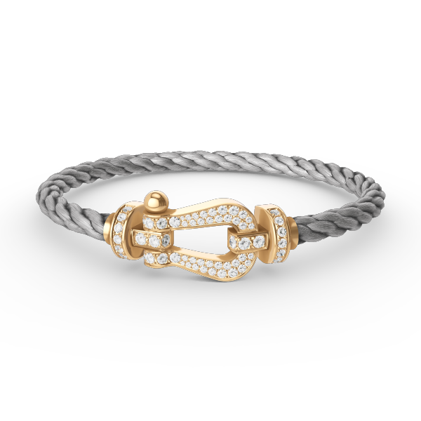 [Moco]FORCE GROSSES HUFEISENARMBAND MIT VOLLEN DIAMANTEN GOLD