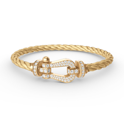 [Moco]FORCE LARGE HORSESHOE FULL DIAMOND BRACELET GOLD