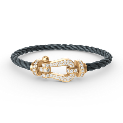 [Moco]FORCE LARGE HORSESHOE FULL DIAMOND BRACELET GOLD