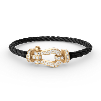 [Moco]FORCE GROSSES HUFEISENARMBAND MIT VOLLEN DIAMANTEN GOLD