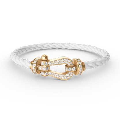 [Moco]FORCE GROSSES HUFEISENARMBAND MIT VOLLEN DIAMANTEN GOLD