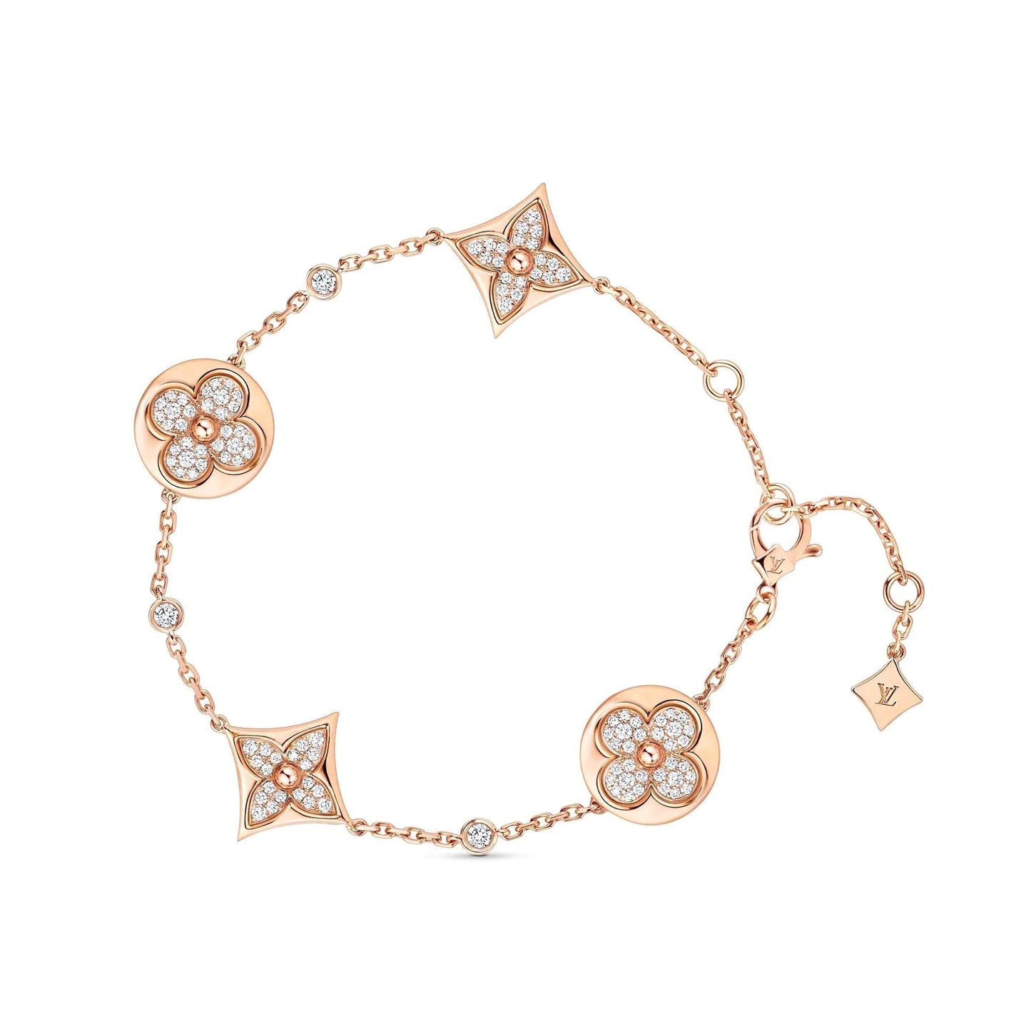 [Moco]STAR AND SUN 4 MOTIFS GOLD DIAMONDS BRACELET