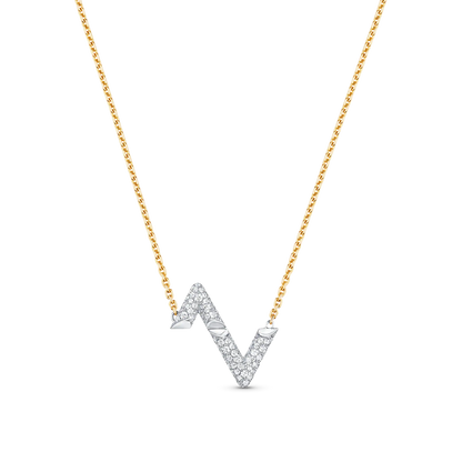 [Moco]VOLT SILVER DIAMOND PEDANT NECKLACE