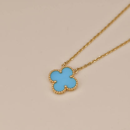 [Moco]CLOVER 15MM VINTAGE TURQUOISE NECKLACE