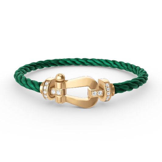 [Moco]FORCE LARGE HORSESHOE HALF DIAMOND BRACELET GOLD