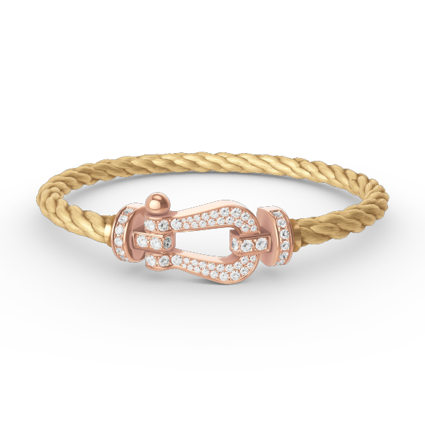 [Moco]FORCE GROSSES HUFEISENARMBAND MIT VOLLEN DIAMANTEN IN ROSÉGOLD