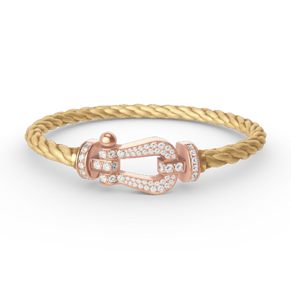 [Moco]FORCE GROSSES HUFEISENARMBAND MIT VOLLEN DIAMANTEN IN ROSÉGOLD