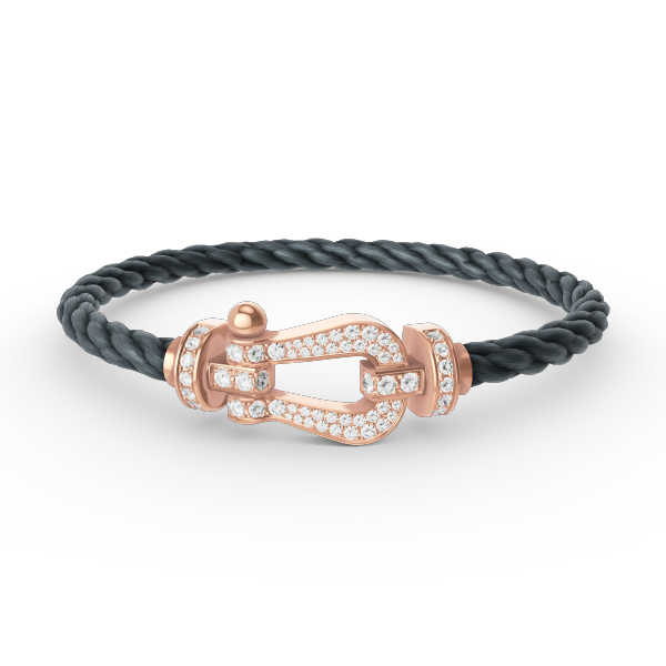 [Moco]FORCE GROSSES HUFEISENARMBAND MIT VOLLEN DIAMANTEN IN ROSÉGOLD