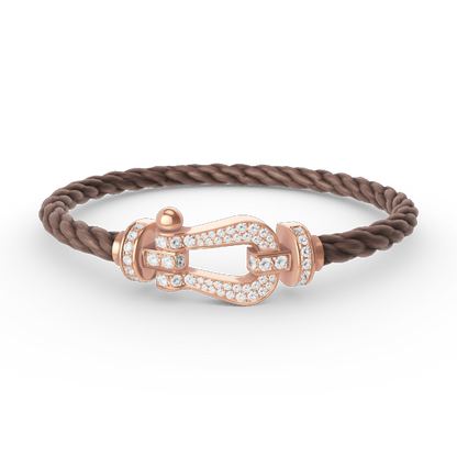 [Moco]FORCE GROSSES HUFEISENARMBAND MIT VOLLEN DIAMANTEN IN ROSÉGOLD