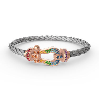 [Moco]FORCE GROSSES HUFEISENFARBIGE DIAMANTENARMBAND ROSÉGOLD