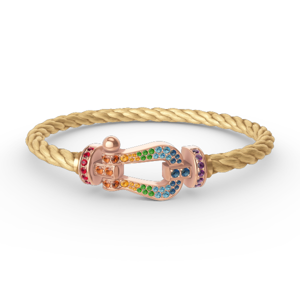 [Moco]FORCE GROSSES HUFEISENFARBIGE DIAMANTENARMBAND ROSÉGOLD