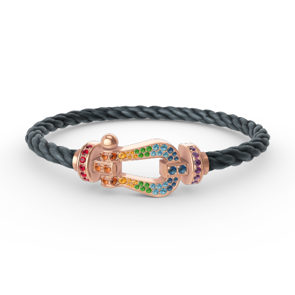 [Moco]FORCE GROSSES HUFEISENFARBIGE DIAMANTENARMBAND ROSÉGOLD