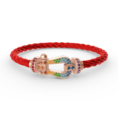 [Moco]FORCE GROSSES HUFEISENFARBIGE DIAMANTENARMBAND ROSÉGOLD