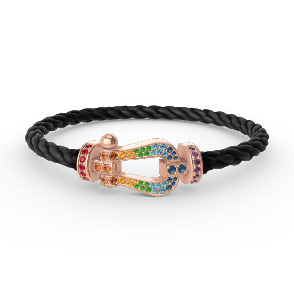 [Moco]FORCE GROSSES HUFEISENFARBIGE DIAMANTENARMBAND ROSÉGOLD