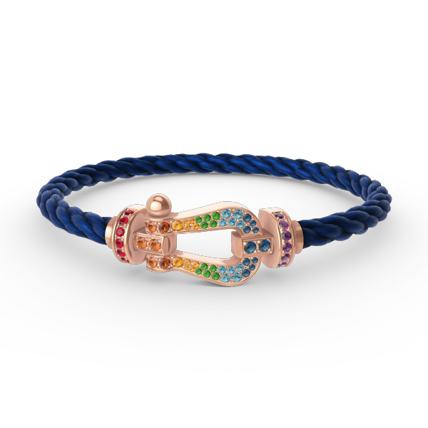 [Moco]FORCE GROSSES HUFEISENFARBIGE DIAMANTENARMBAND ROSÉGOLD