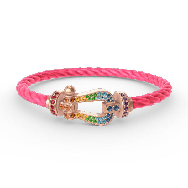 [Moco]FORCE GROSSES HUFEISENFARBIGE DIAMANTENARMBAND ROSÉGOLD