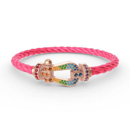 [Moco]FORCE GROSSES HUFEISENFARBIGE DIAMANTENARMBAND ROSÉGOLD