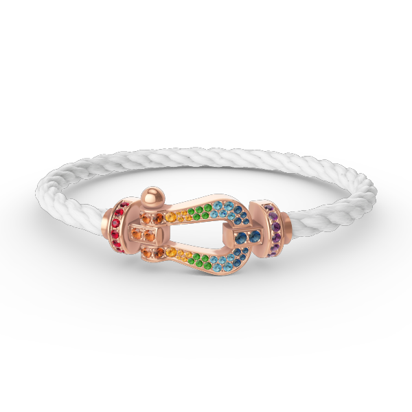 [Moco]FORCE GROSSES HUFEISENFARBIGE DIAMANTENARMBAND ROSÉGOLD