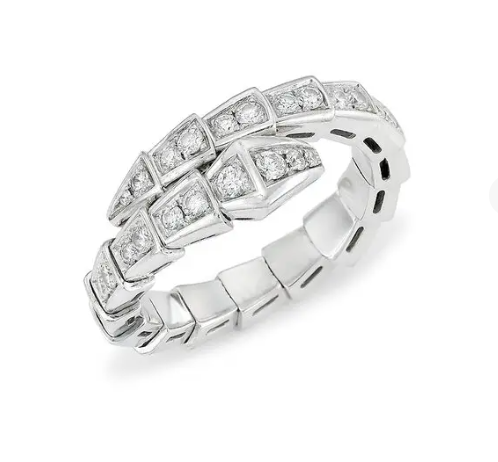 [Moco]SERPENTI RING SILBER DIAMANT GEPAPERT 4MM