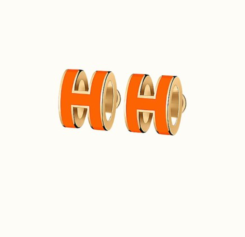 [Moco]MINI POP H EARRINGS ORANGE