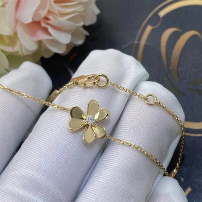 [Moco]FRIVOLE GOLD FLOWER PINK MALACHITE BRACELET