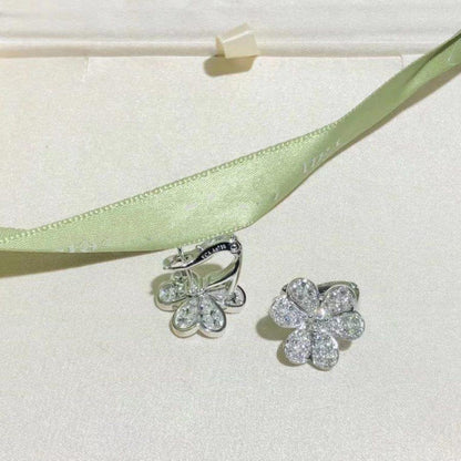 [Moco]FRIVOLE SILVER FLOWER DIAMOND EARRINGS