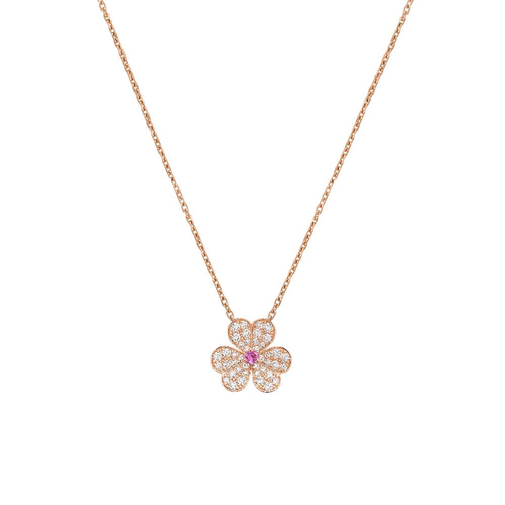 [Moco]FRIVOLE ROSÉGOLD-HALSKETTE MIT BLUMENDIAMANTEN