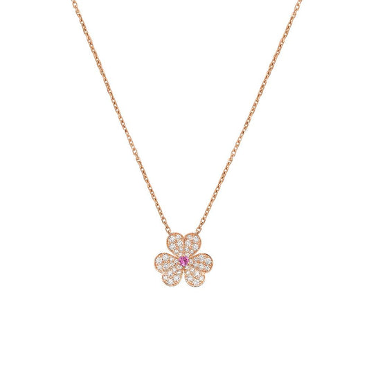 [Moco]FRIVOLE ROSÉGOLD-HALSKETTE MIT BLUMENDIAMANTEN