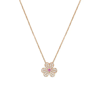 [Moco]FRIVOLE ROSÉGOLD-HALSKETTE MIT BLUMENDIAMANTEN