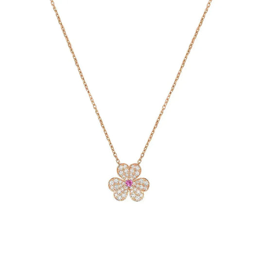 [Moco]FRIVOLE ROSÉGOLD-HALSKETTE MIT BLUMENDIAMANTEN